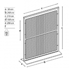 Pann.espositivo SIDEROS' con due griglie metalliche cm 200x200h.MD-PNP24G