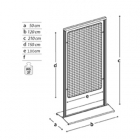 Pann.espositivo SIDEROS' con griglia metallica cm 100x150h.MD-PN12G