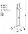 Supporto espositivo linea SIDEROS cm 50x50x150h