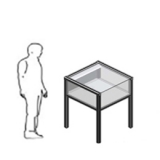 Vetrina espositiva a tavolo linea ARGURION  "telaio in alluminio".cm 90x90x100h.