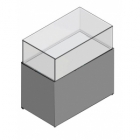 Vetrina espositiva a tavolo linea THECA cm 70x120x120h MD-VTVT120