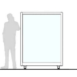 Pannello divisorio ALA "vetroplastico"  dotato di coppia piedi AAP02 - cm.150x180h