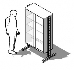Espositore vetrina della linea OMEGA cod:ES-VTOM18