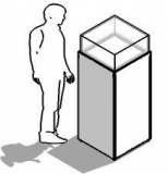 Espositore  vetrina della linea THECA cod:ES-VTT50-1