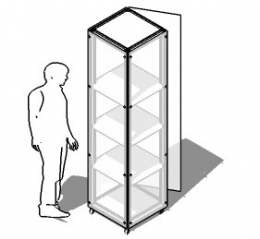 Vetrina della linea Omega cod. ES-VT50.50PLX