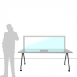 Schermo divisorio MACRO FRONT OFFICE - cm 160x60h con fessura passacarte cm 30x8h