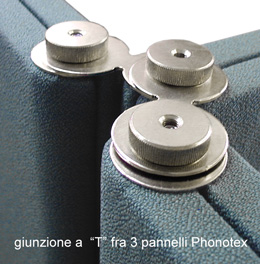 Giunzione a T fra 3 pannelli Phonotex
