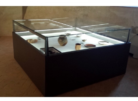 Vetrina espositiva per museo della linea Theca
