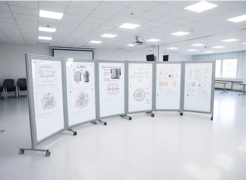 Bacheca autoportanti su ruote della linea ALA ROLLER