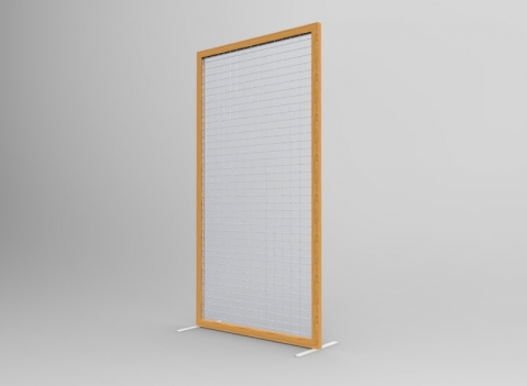 Pannello griglia con telaio in legno