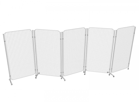 Griglia espositiva su ruote della LINEA GRID.